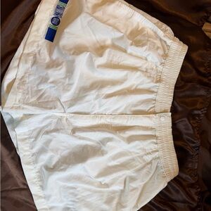 Nike Challenge Court Men's 90s Tennis Shorts White Green Waistband XL Drawstring